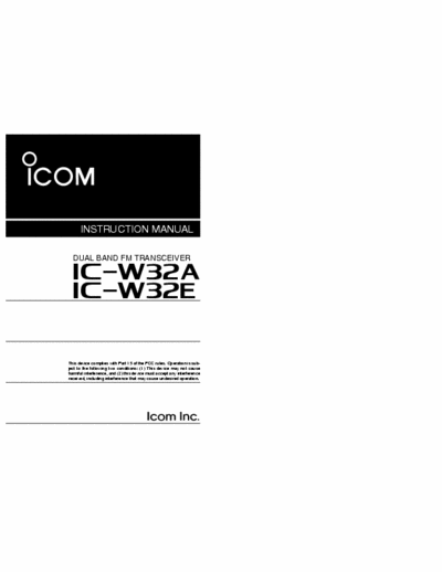 icom ic-w32 instruction manual